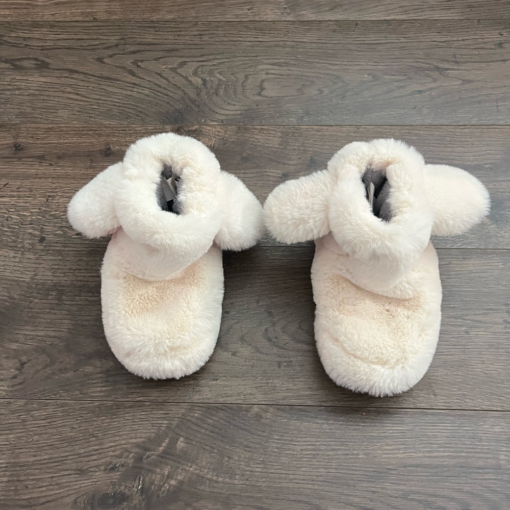 Little Girls Furry Bunny Slippers
